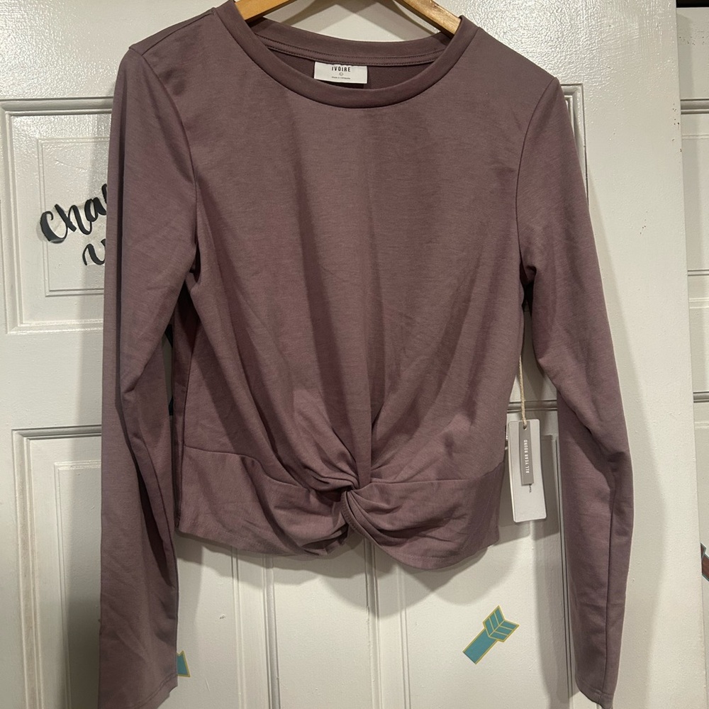 Urban Outfitters Mauve Twist Front Crop Top